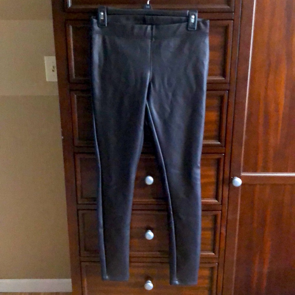 Black leather leggings